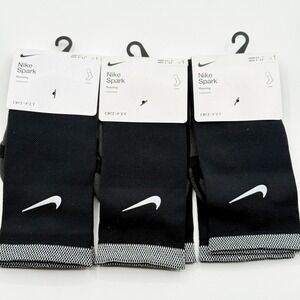 Nike Spark Crew, Cushioned Socks (3 Pairs) Size 8 - 9.5 Mens Black